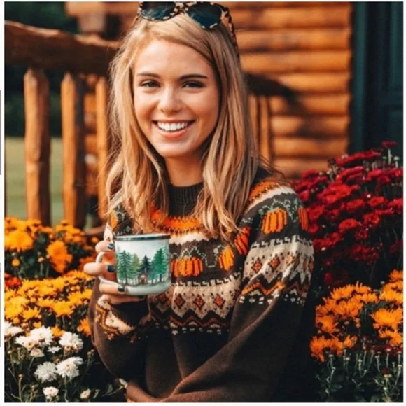 Kiel James Patrick Brown and Orange Pumpkin Sweater - Picture 2 of 9